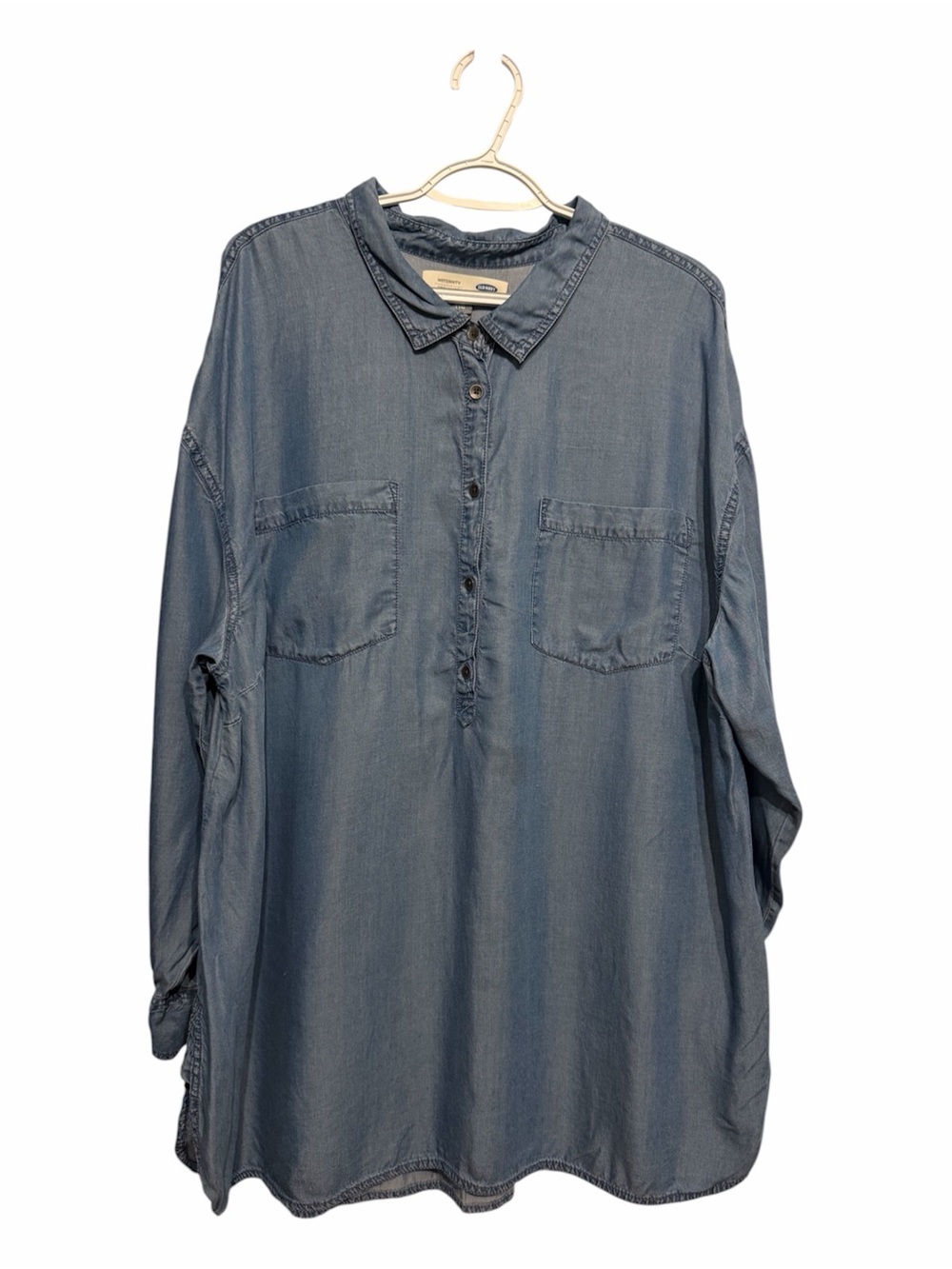 Old Navy Maternity Light Denim Button Pullover Shirt